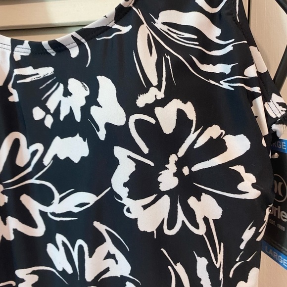 NWT Hurley size large floral tropical one piece swimsuit tummy control stretch - Picture 3 of 8